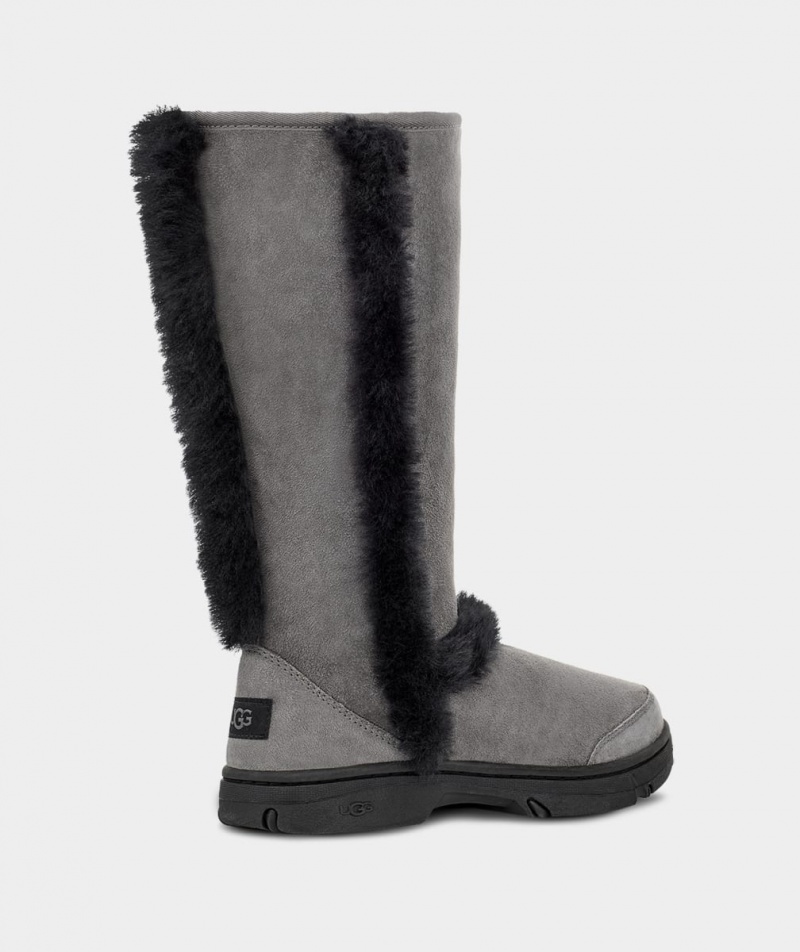 Ugg Sunburst Tall Ženske Cizme Sive Crne | TOQ063748