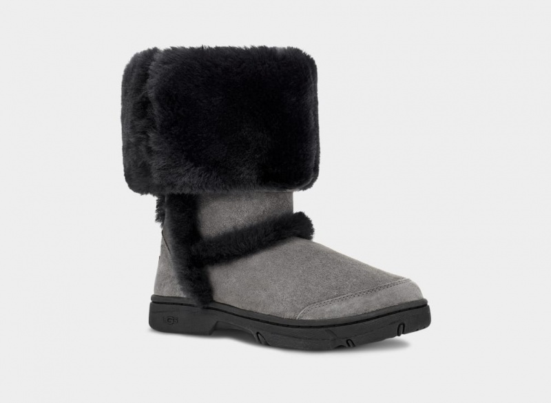 Ugg Sunburst Tall Ženske Cizme Sive Crne | TOQ063748