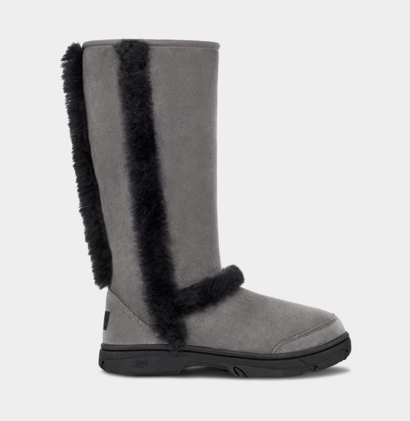 Ugg Sunburst Tall Ženske Cizme Sive Crne | TOQ063748